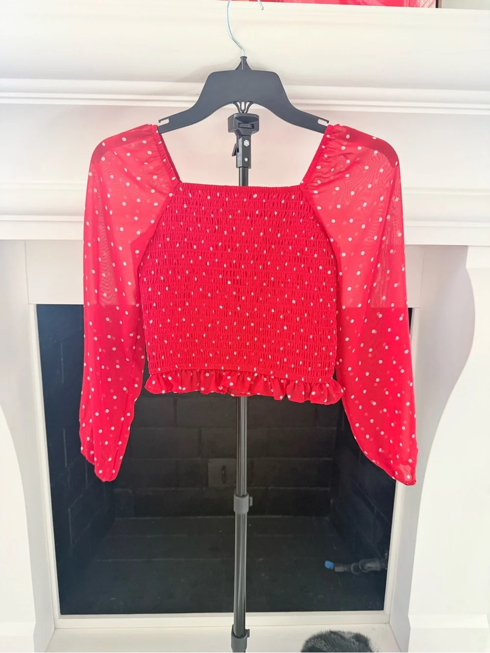 art class Red and White Polka Dot Two-Piece Set- Top and Skirt Girls Size 10/12